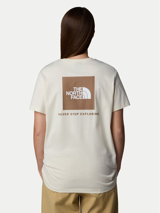 The North Face The North Face Tricou Redbox NF0A87NK Écru Relaxed Fit