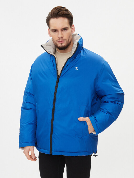 Calvin Klein Jeans Geacă din puf 90's J30J324438 Albastru Oversize