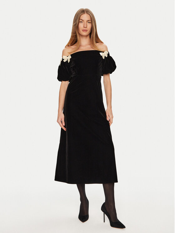 Eleh Eleh Коктейльна сукня E00202 Чорний Regular Fit