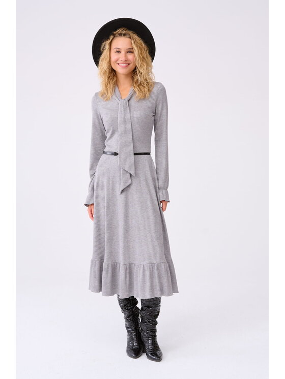 blue shadow blue shadow Sukienka codzienna Carrie BS Szary Standard Fit