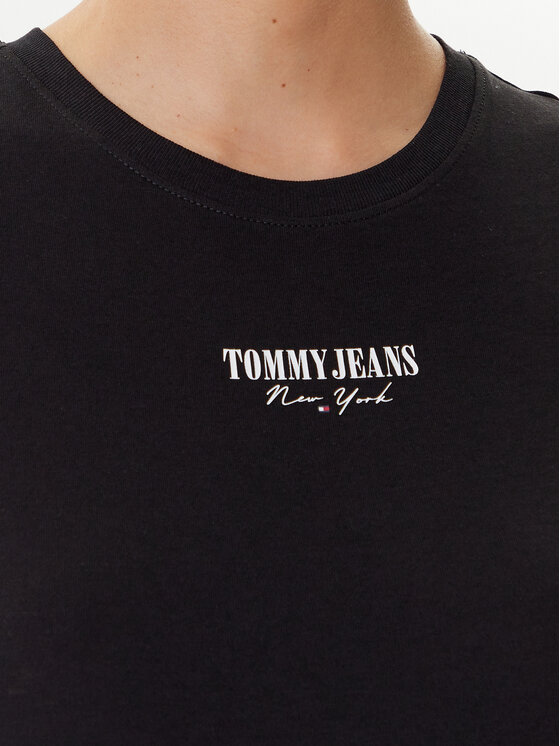 Tommy Jeans Tommy Jeans Póló Essential DW0DW20913 Fekete Slim Fit