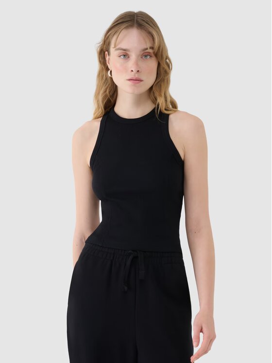 4F 4F Top 4FWSS25TSLEF119-20S Czarny Slim Fit