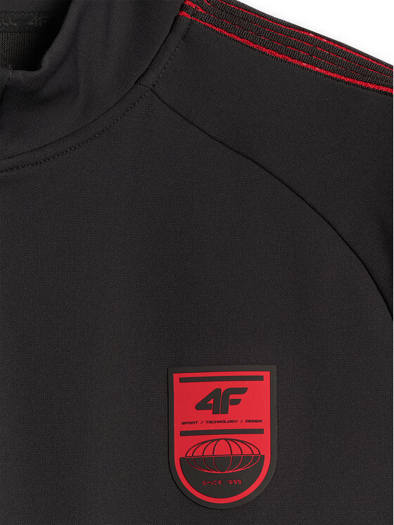 4F 4F Bluza techniczna FOOTBALL Czarny Regular Fit
