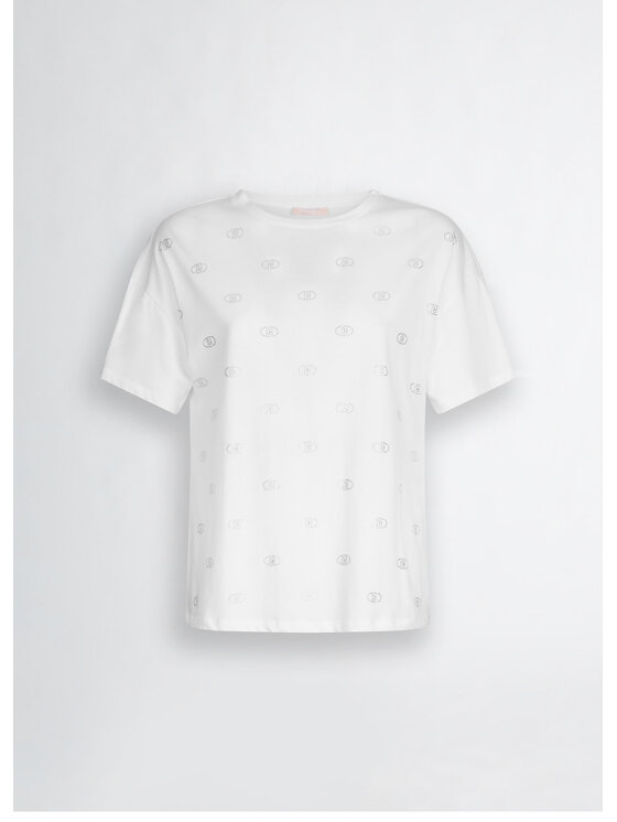 Liu Jo Liu Jo T-Shirt WA5147JS923M9497 Biały Regular Fit