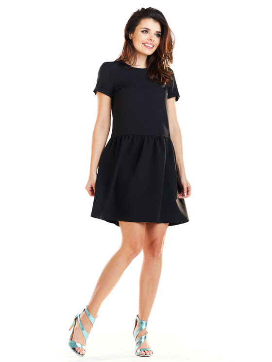 Awama Awama Sukienka letnia A277 Czarny Basic Fit