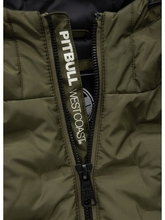 PITBULL PITBULL Bezrękawnik Bezrękawnik męski z kapturem Carver XL Zielony Regular Fit