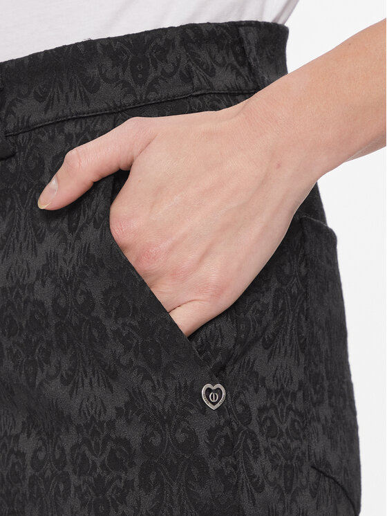Please Please Pantaloni din material P0YCCGO000 Negru Slim Fit