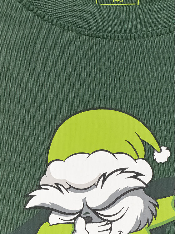 4F 4F T-Shirt CHRISTMAS DROP Zielony ciemny Regular Fit