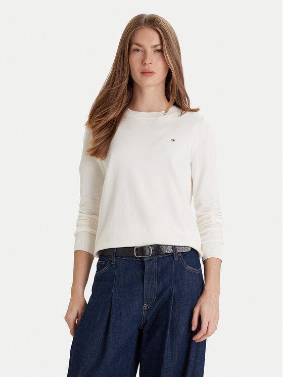 Tommy Hilfiger Tommy Hilfiger Džemperis WW0WW44984 Balts Regular Fit