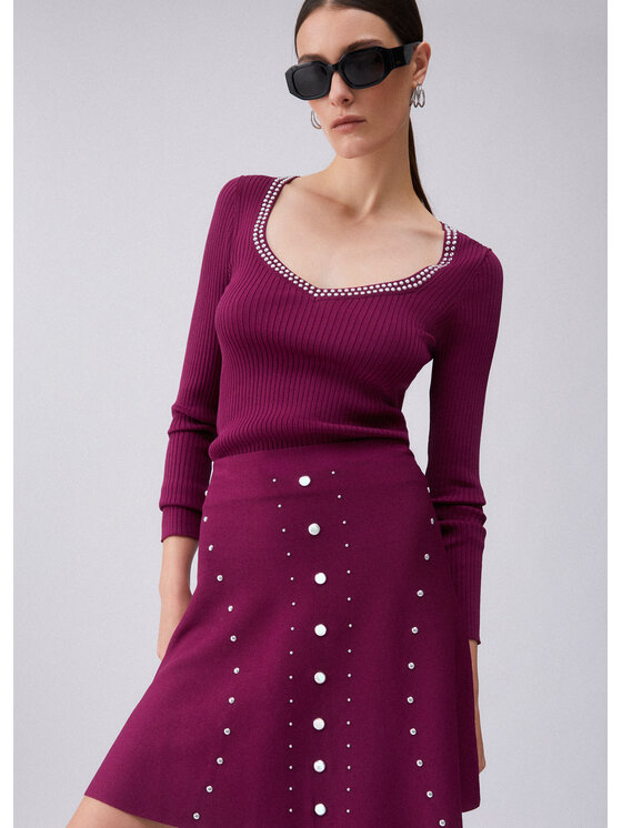 Liu Jo Liu Jo Spódnica mini WA6091MS55N92428 Fioletowy Regular Fit