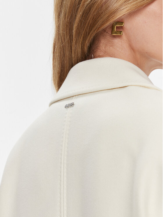 BOSS Boss Cappotto di lana Caridi 50510308 Écru Relaxed Fit