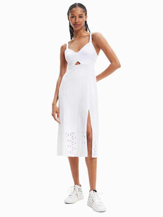 Desigual Desigual Vasarinė suknelė 23SWVK72 Balta Regular Fit