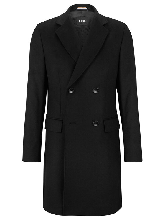 BOSS Boss Vilnonis paltas H-Hyde 50484726 Juoda Slim Fit