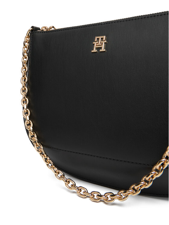 Tommy Hilfiger Tommy Hilfiger Дамска чанта Th Glam Conv Med Crossover AW0AW18143 Черен