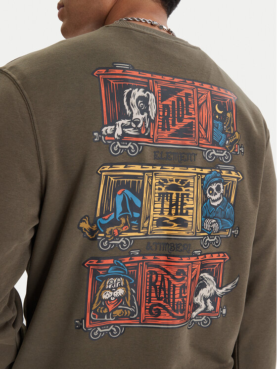 Element Element Pulóver Timber Boxcar Cr ELYSF00312 Khaki Regular Fit