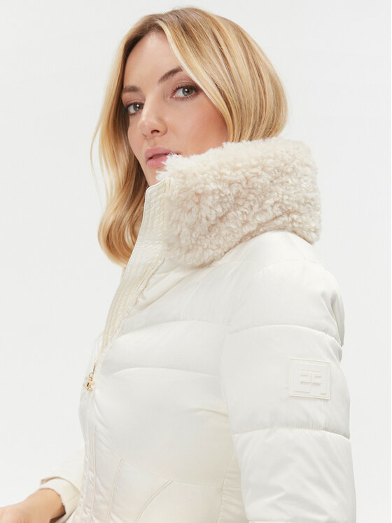 Elisabetta Franchi Elisabetta Franchi Зимно яке PI-58Z-36E2-000077 Бял Regular Fit