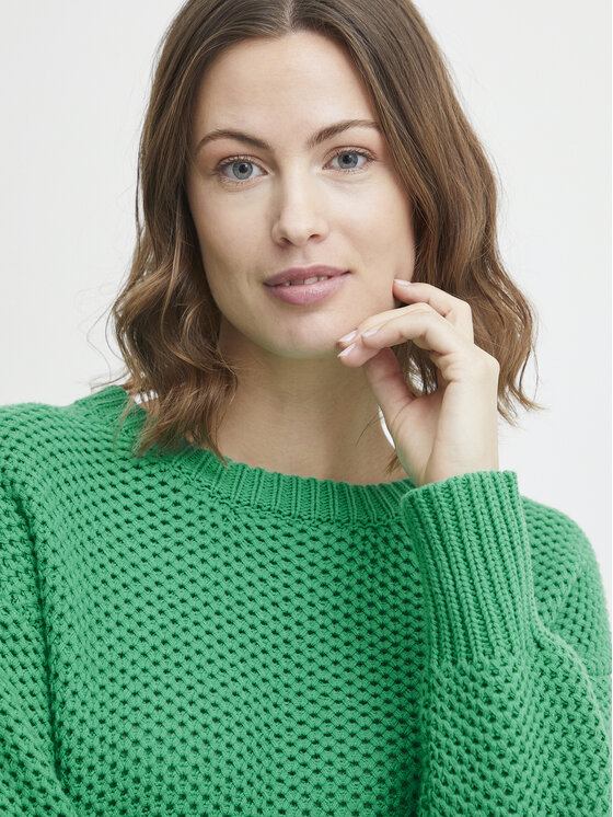 Fransa Fransa Пуловер 20611827 Зелен Regular Fit