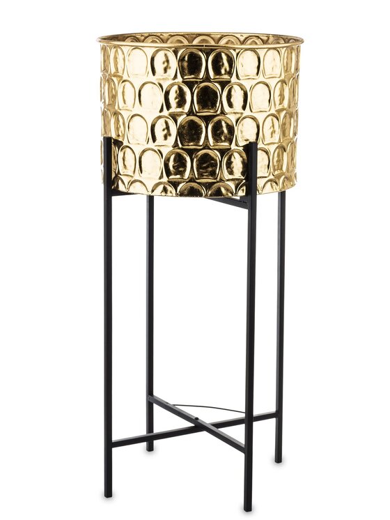 MIAhome MIAhome Kwietnik metalowy złoty 91 cm Złoty