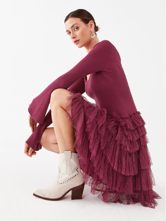 TWINSET TWINSET Cocktail obleka 232TP3051 Bordo rdeča Regular Fit