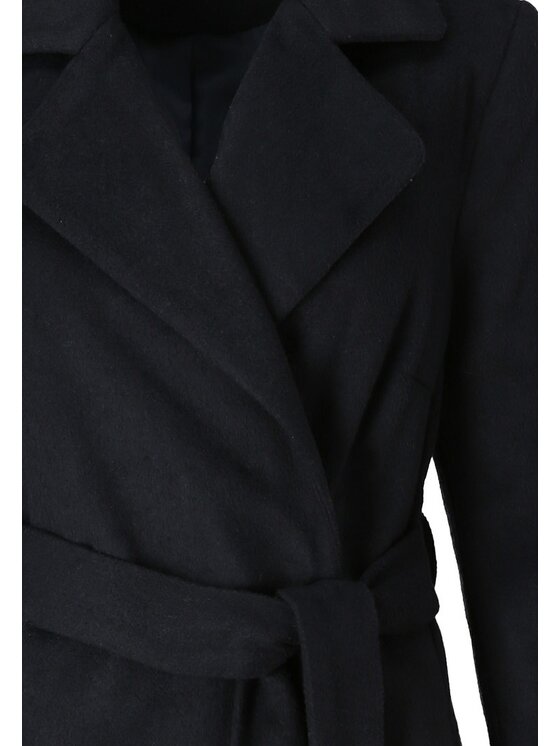 Perso Perso Kabát klasyczny wiązany Černá Regular Fit