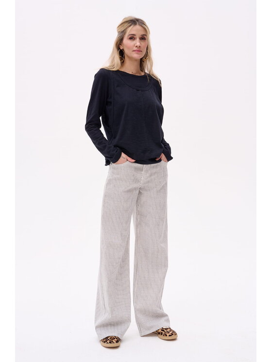 blue shadow blue shadow Bluzka Klarisa Czarny Regular Fit
