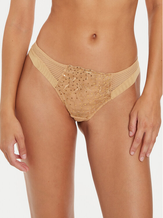 Chantelle Chantelle Стрінги Fleurs Si C12Q90 Бежевий