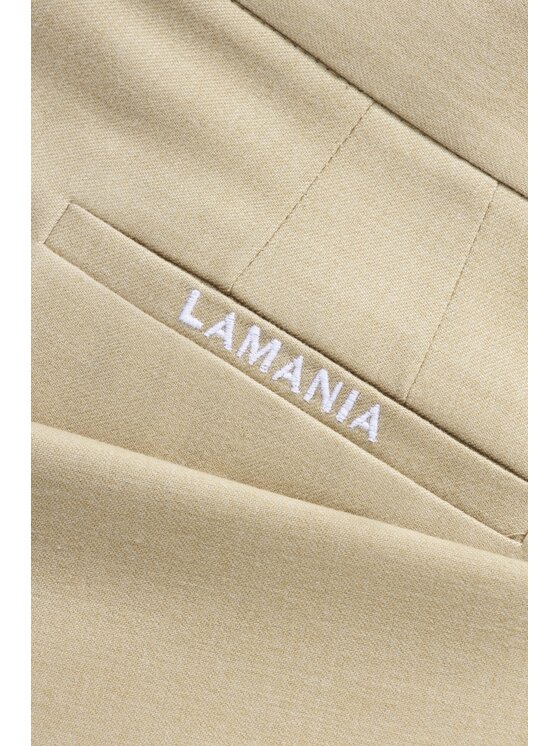 La Mania La Mania Kalhoty z materiálu SOHO 2 Béžová Classic Fit