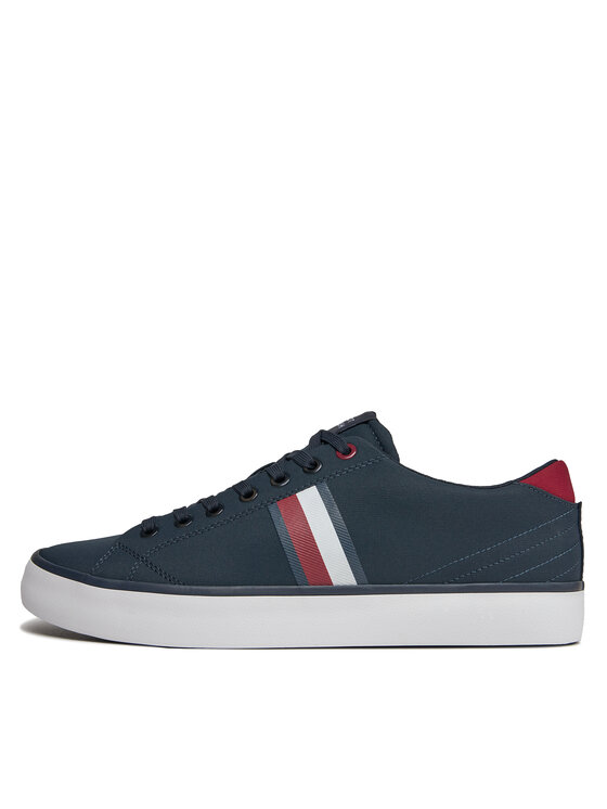 Tommy Hilfiger Tommy Hilfiger Laisvalaikio batai Th Hi Vulc Low Stripes Mesh FM0FM04946 Mėlyna