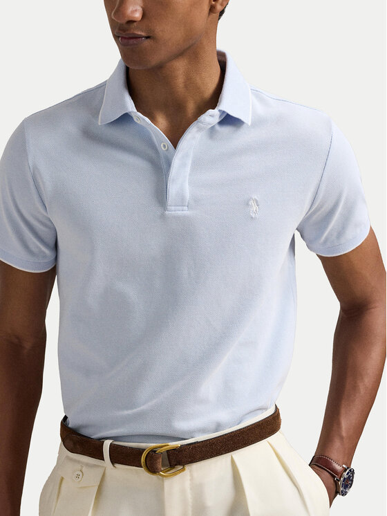 Polo Ralph Lauren Polo Ralph Lauren Polo marškinėliai 710963494004 Žydra Custom Slim Fit