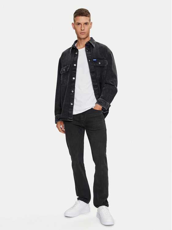 HUGO Hugo Jeanshemd Ebolt 50513847 Grau Oversize