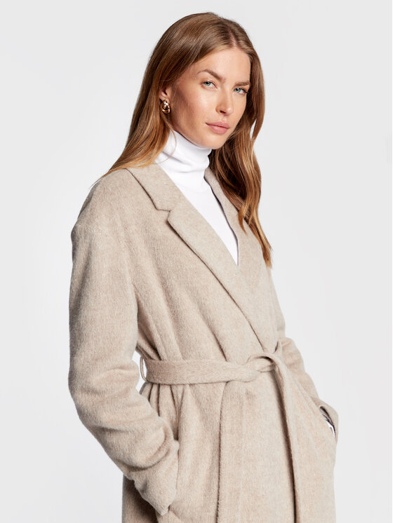 Calvin Klein Calvin Klein Płaszcz wełniany Wrap K20K204951 Szary Regular Fit