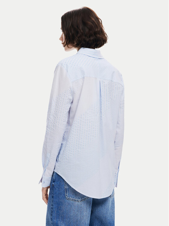 Desigual Desigual Camicia Chiba 24WWCW22 Celeste Regular Fit