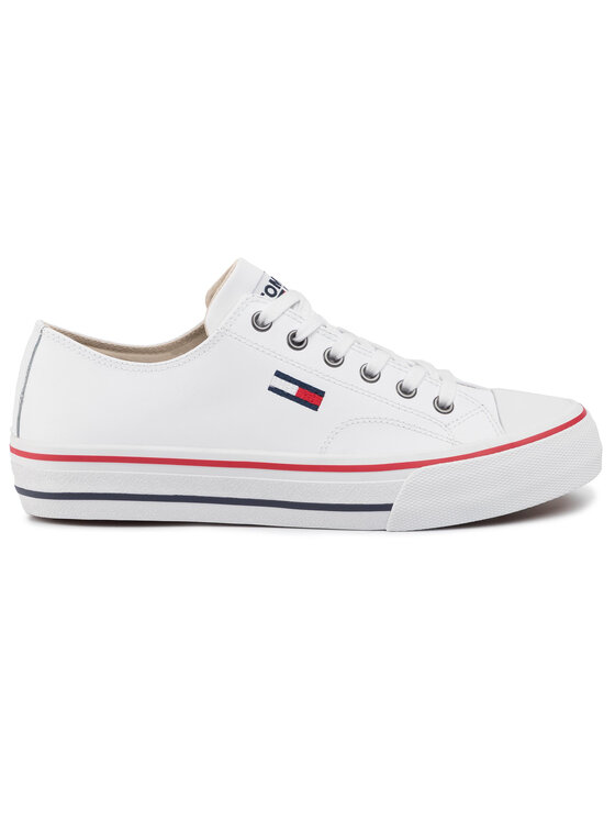 Tommy Jeans Tommy Jeans Sneakers aus Stoff Leather City Sneaker EM0EM00394 Weiß