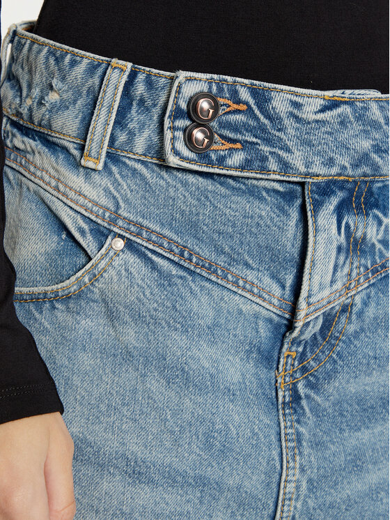 Guess Guess Spódnica jeansowa W5RD96 D5LR1 Niebieski Regular Fit