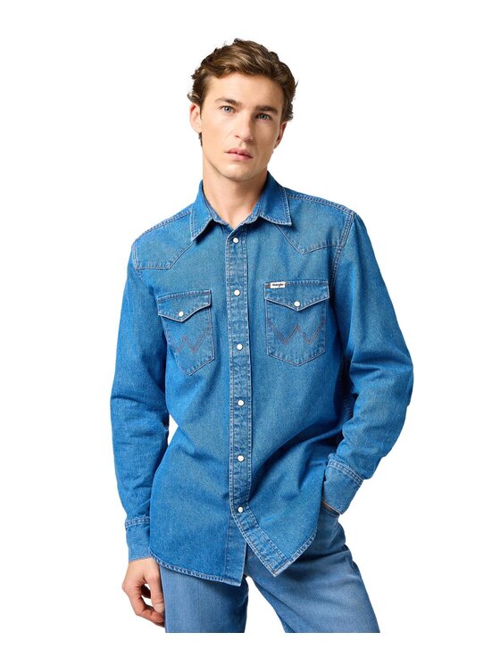 Wrangler Wrangler Koszula jeansowa 112362373 Niebieski Regular Fit