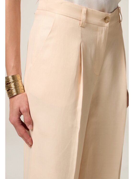 Oltre Oltre Pantaloni di tessuto P086R008738N002 Écru Baggy Fit