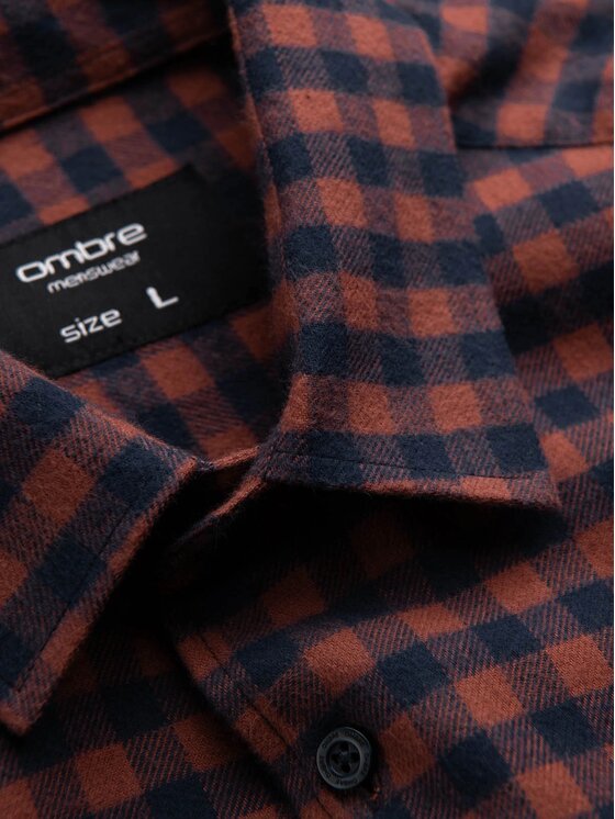 Ombre Ombre Košile OM-SHCS-0150 Bordó Regular Fit