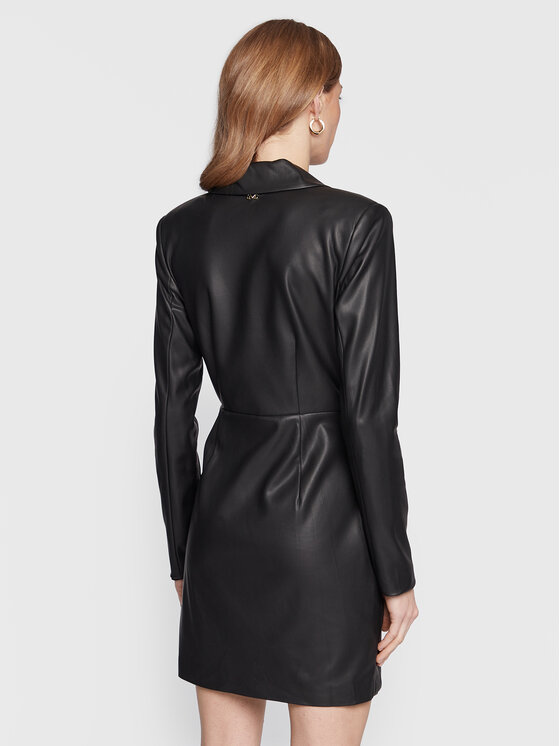 Marciano Guess Kleid aus Kunstleder 3RGK65 9645Z Schwarz Slim Fit 
