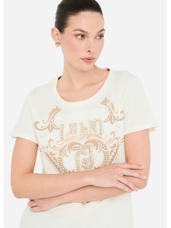 Liu Jo Liu Jo T-Shirt TF5280JS923M9818 Biały Regular Fit