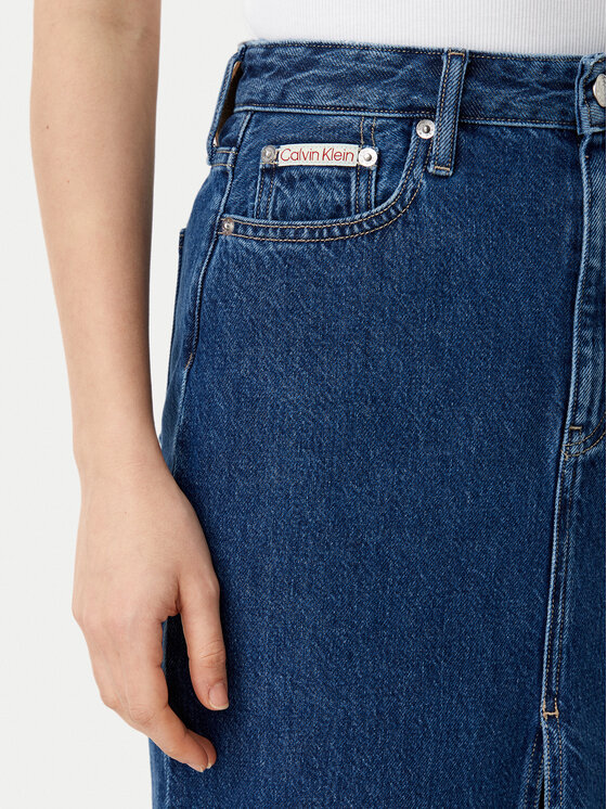 Calvin Klein Jeans Calvin Klein Jeans Fustă de blugi J20J224531 Bleumarin Straight Fit