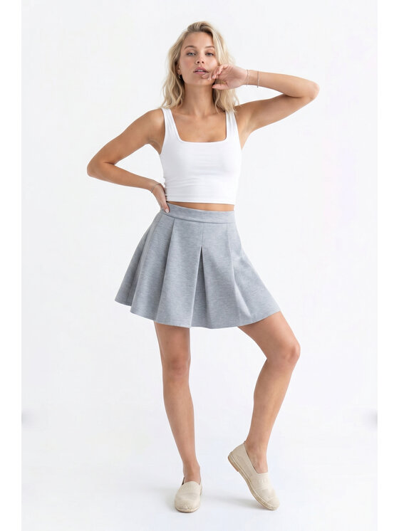 FIGL FIGL Spódnica mini M1342 Szary A-Line Fit
