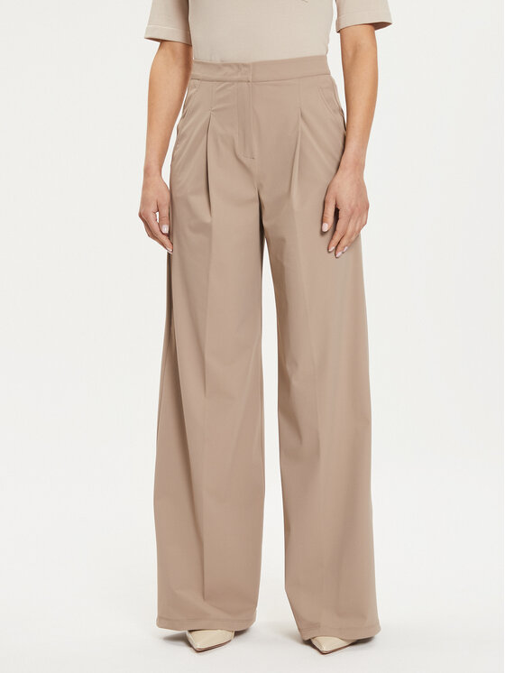 Max Mara Leisure Max Mara Leisure Текстилни панталони Bonn 2426786017 Бежов Relaxed Fit