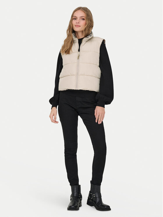 ONLY ONLY Bezrękawnik Tammy 15357509 Beżowy Regular Fit