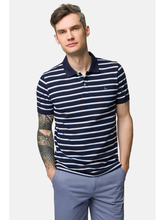 Lancerto Lancerto Polo Logan PO073123000024 Granatowy Regular Fit