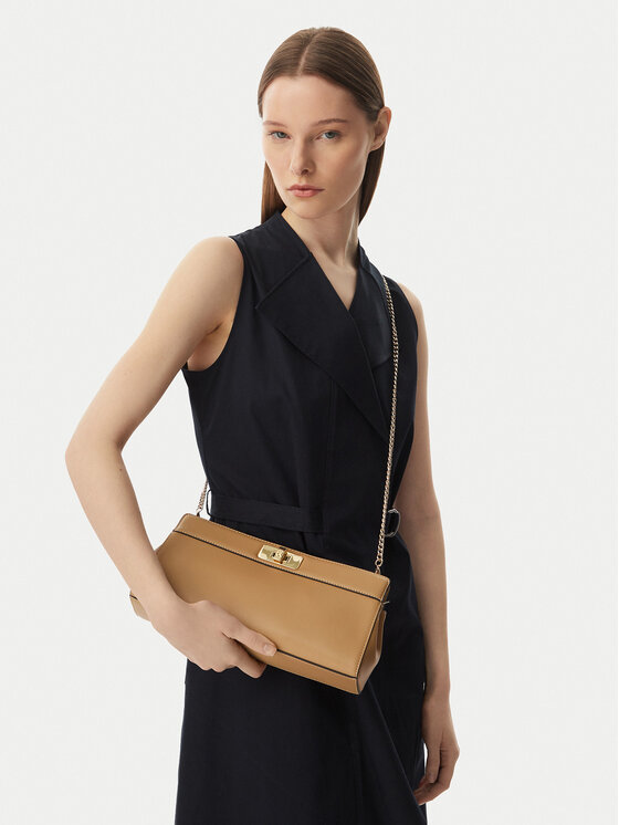Tommy Hilfiger Geantă Th Modern Clutch AW0AW18727 Maro deschis
