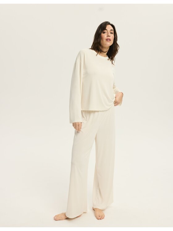 Esotiq Esotiq Bavlnené nohavice 43518 Biela Loose Fit