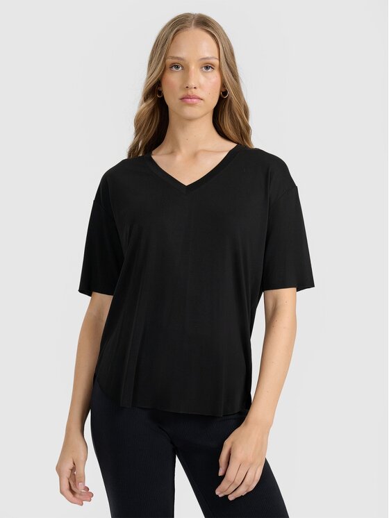 4F 4F T-Shirt 4FRAW25TTSHF3283-21S Μαύρο Loose Fit
