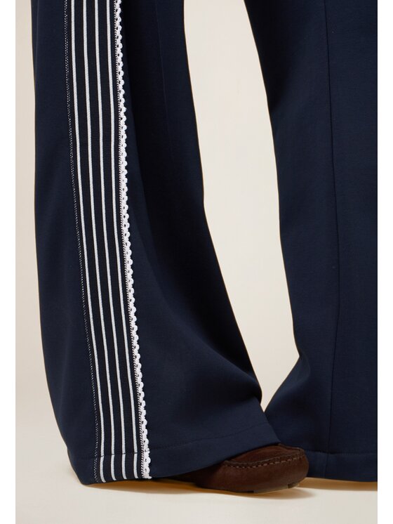 Oltre Oltre Pantaloni di tessuto P836J002407N034 Blu Baggy Fit