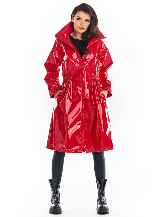 Awama Awama Płaszcz A382 Czerwony Basic Fit