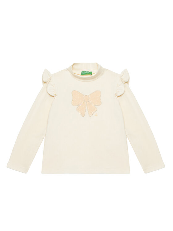 United Colors Of Benetton Bluzka 3Q8DG10GG Écru Regular Fit